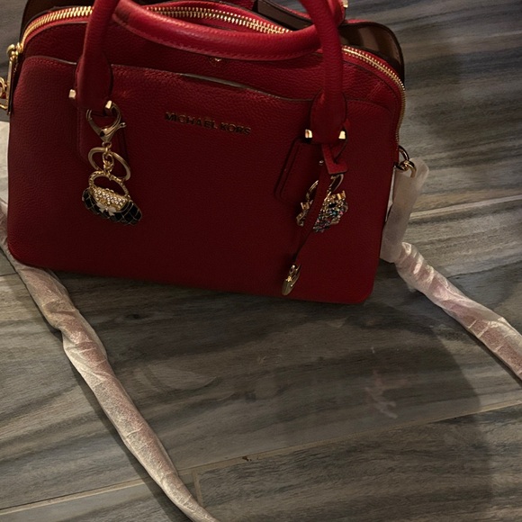 MICHAEL Michael Kors Burgundy Satchel with Charms